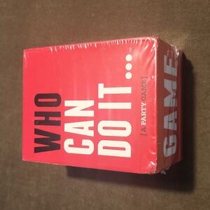 new WHO CAN DO IT party game 250 cards 3+ player age 17 and up.